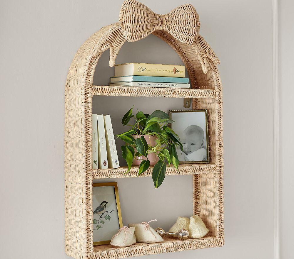 Rattan Bow Tiered Shelf (31" x 20") | Pottery Barn Kids