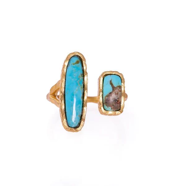Deco Twin Stone Ring - Turquoise | Christina Greene 