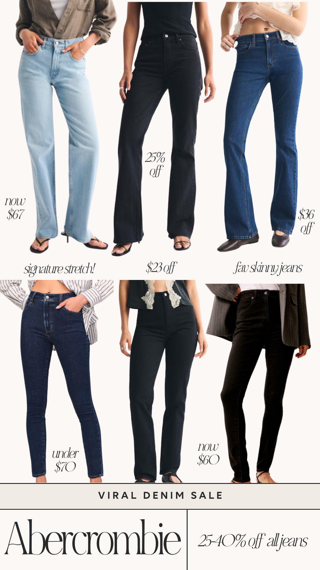 Abercrombie viral denim sale! All jeans are 25-40% off! These are my favorites! 

 

#LTKootd #LTKSeasonal #LTKSaleAlert