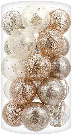 Blivalley 70mm/2.76" Christmas Ball Ornaments 25Pcs Shatterproof Clear Plastic Xmas Decoration wi... | Amazon (US)