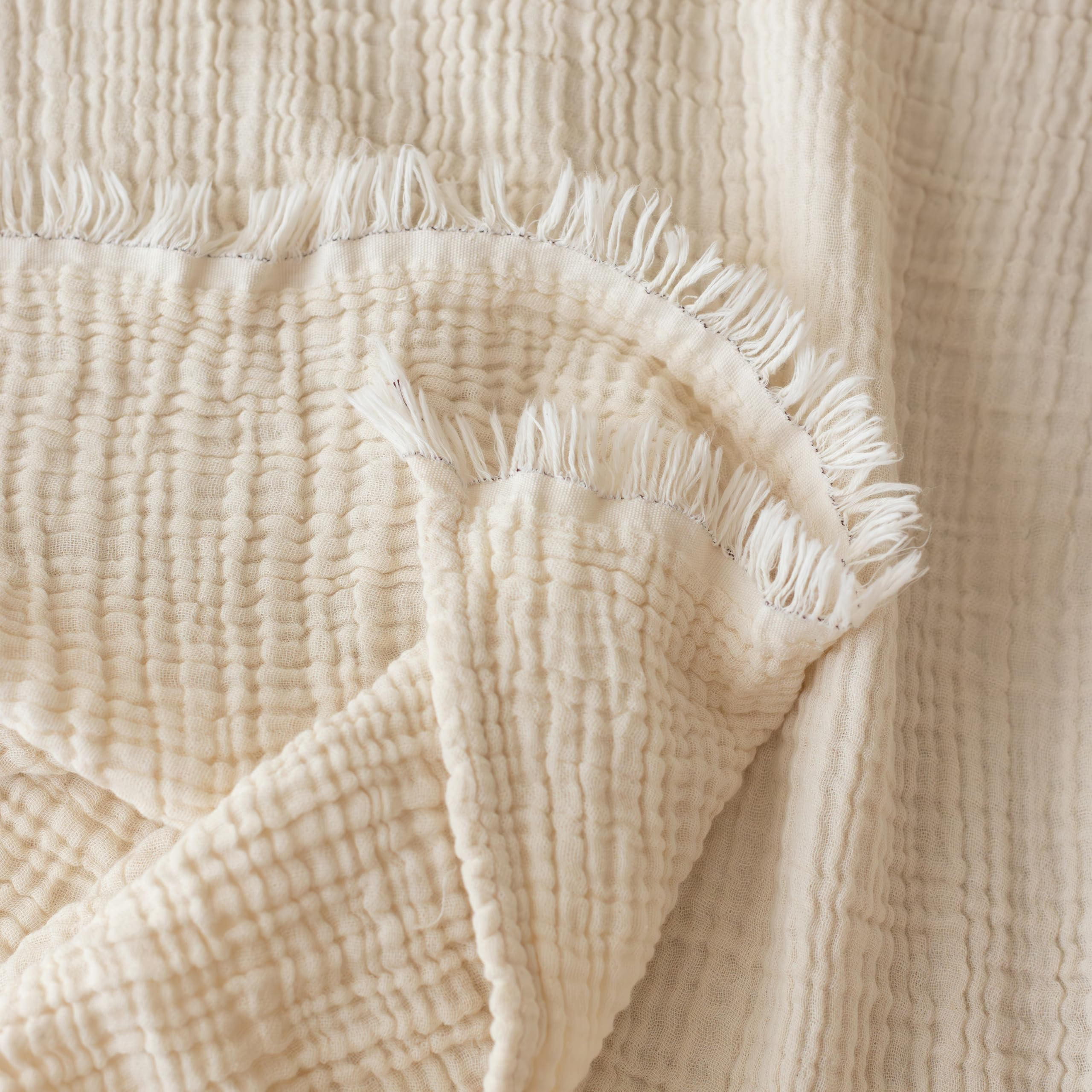 Muslin Throw Blanket for Bed Twin Size 63x91, Soft Pure 100% Turkish Cotton Muslin Bed Blanket Na... | Amazon (US)