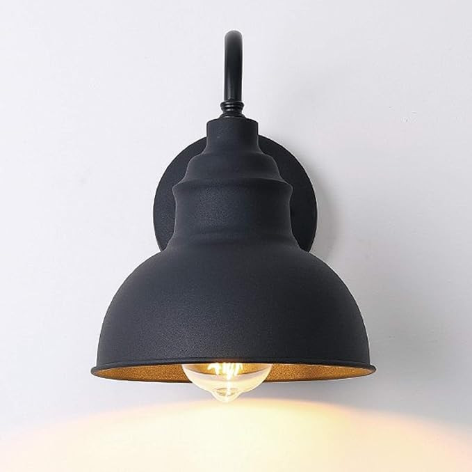 TLOLGT Black Wall Lamp Mini Vintage Wall Sconce Metal European Waterproof Outdoor Lighting Creati... | Amazon (US)