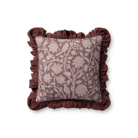 Chris Loves Julia x Loloi Kathleen Wine 18'' x 18'' Decorative Pillow | Walmart (US)