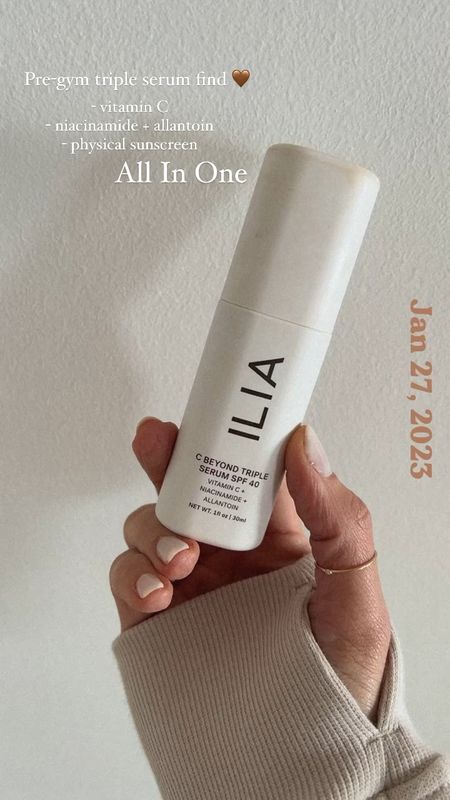 Ilia clean beauty Triple serum : vitamin C, niacinamide and physical sunscreen all in one! I love wearing this pre makeup!  

#LTKbeauty #LTKunder50