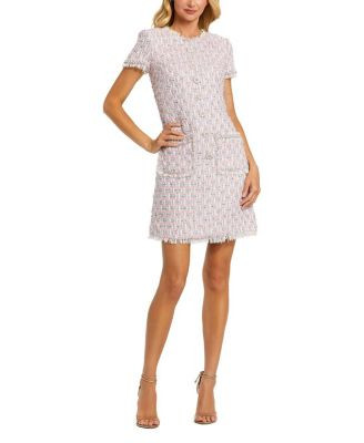 Mac Duggal Cap Sleeve Floral Button Detail Shift Dress | Bloomingdale's (US)