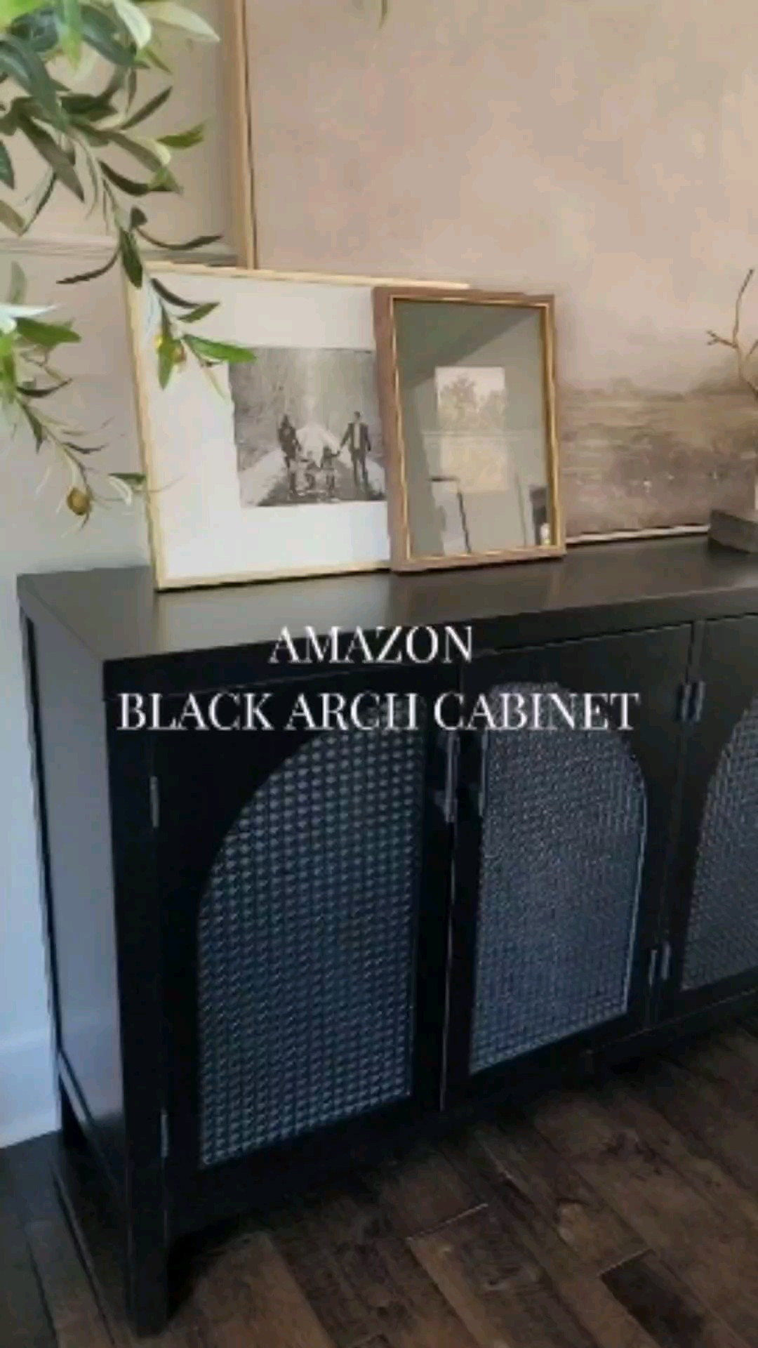 Amazon black arch cabinet with cane doors - one of my favorite Amazon home buys! This long cabinet is perfect as a buffet in your dining room,  living room storage,  playroom storage,  or as an entryway console table. A great designer look for less!

#LTKWatchNow #LTKHome #LTKStyleTip