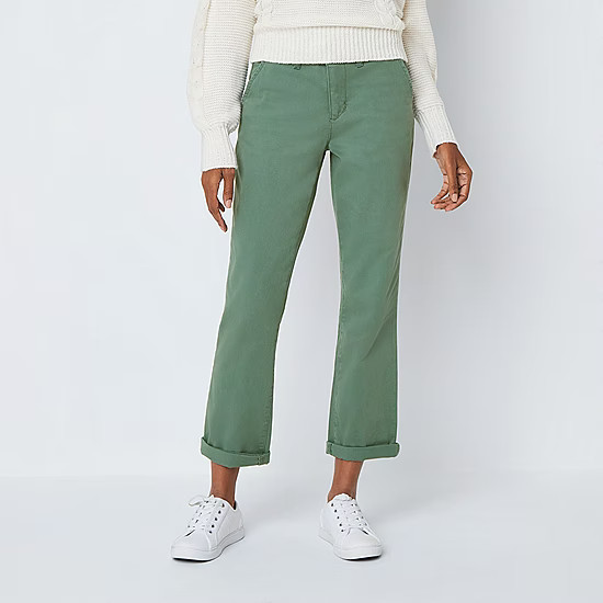 St. John's Bay Women's  Relaxed Fit Girl Friend Chino Pant | JCPenney