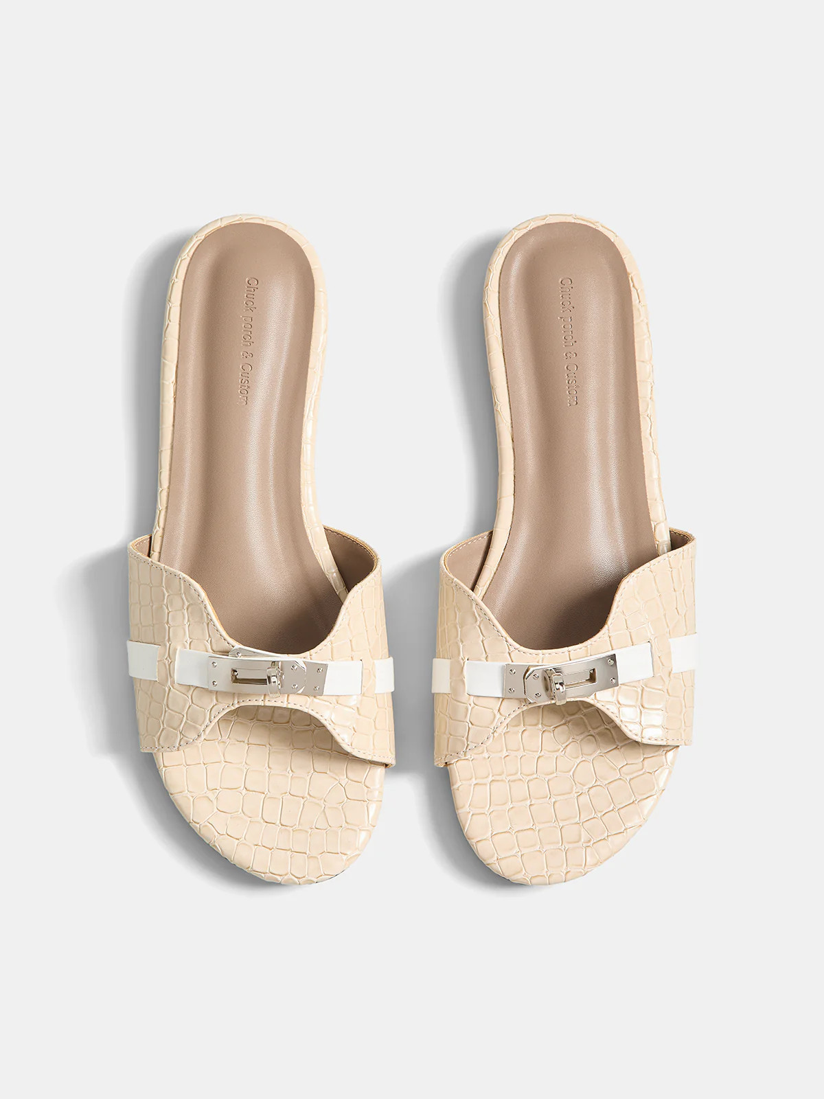 Crocodile Pattern Buckle Slide Sandals | Commense