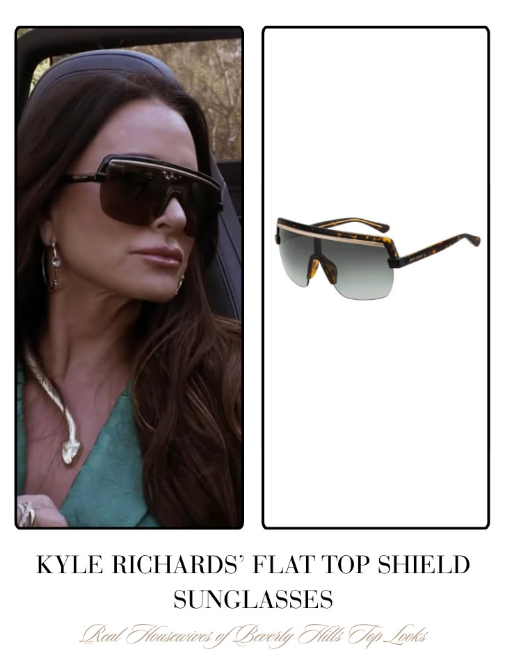 Kyle Richards' Flat Top Shield Sunglasses 

 