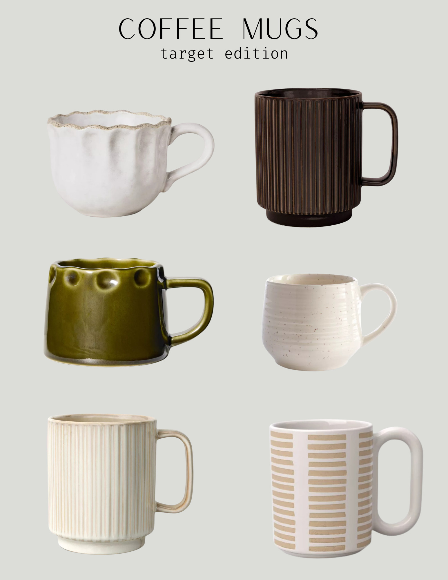 The cutest mugs at Target!

 

 #LTKU #LTKHome #LTKStyleTip