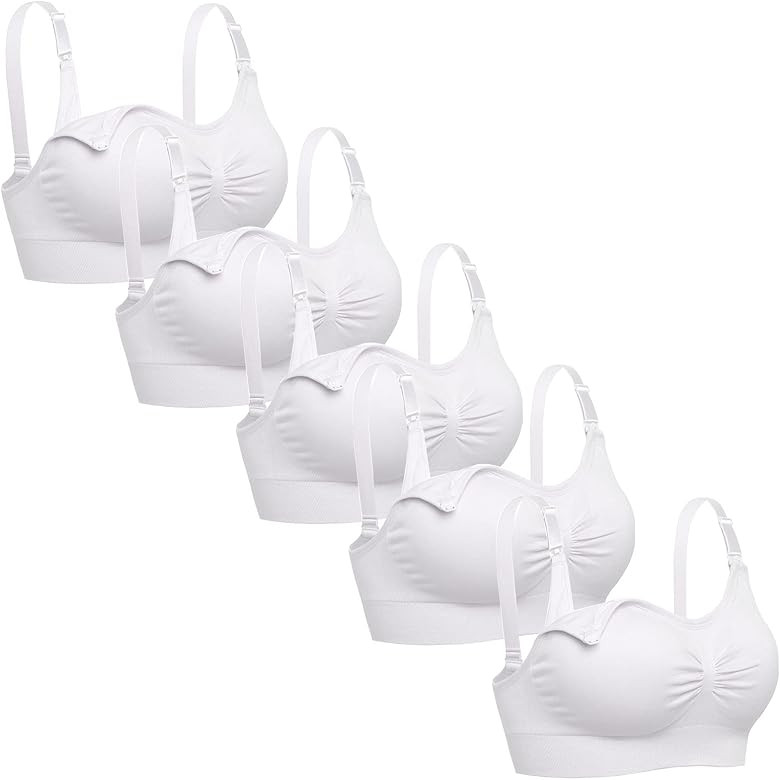 Lataly Womens Sleeping Nursing Bra Wirefree Breastfeeding Maternity Bralette Pack of 5 | Amazon (US)