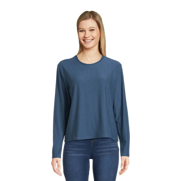 Athletic Works Women's and Women's Plus ButterCore Soft Tee with Long Sleeves, Sizes XS-4X | Walmart (US)