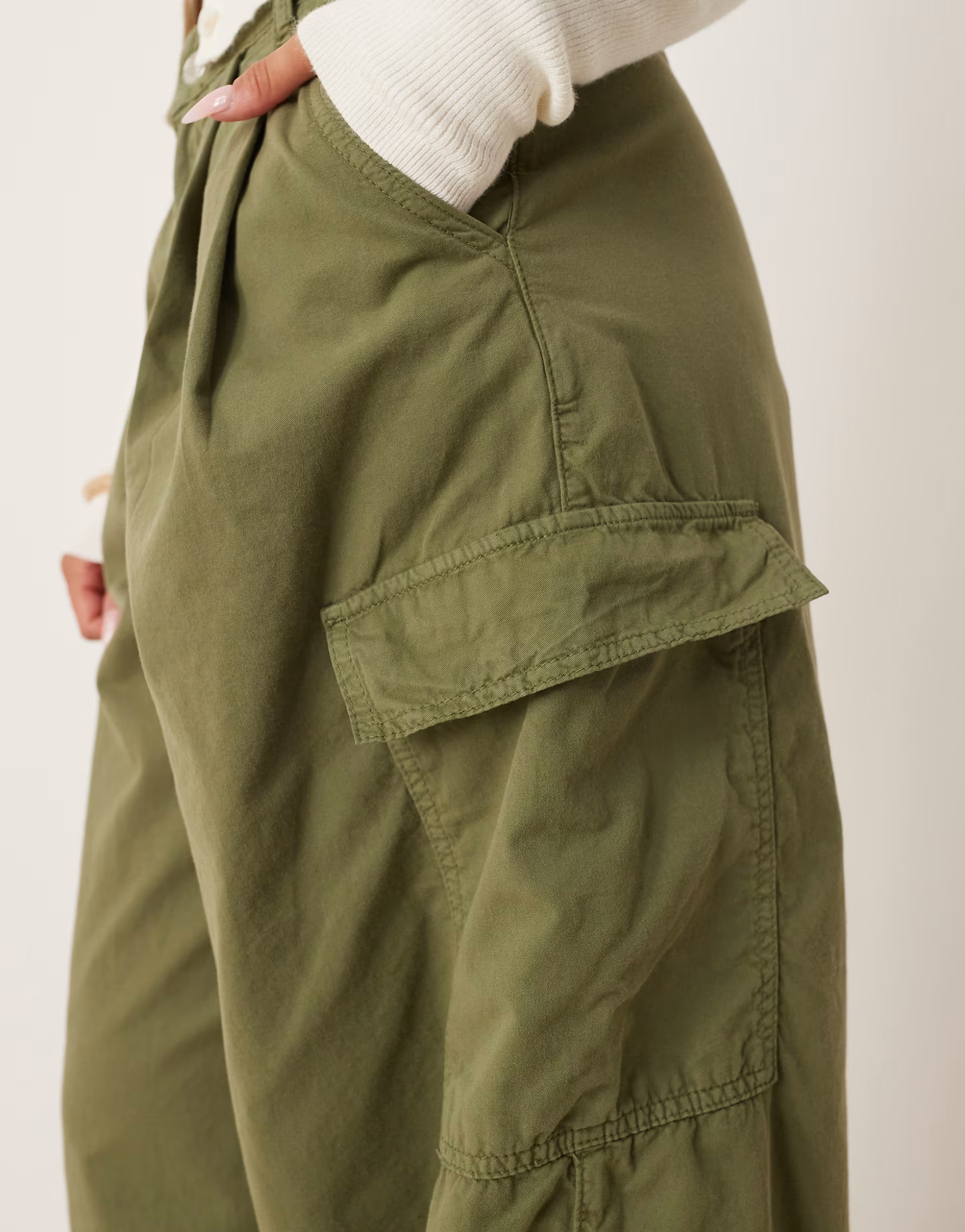 ASOS DESIGN oversized cargo pants with pleats in khaki | ASOS (Global)