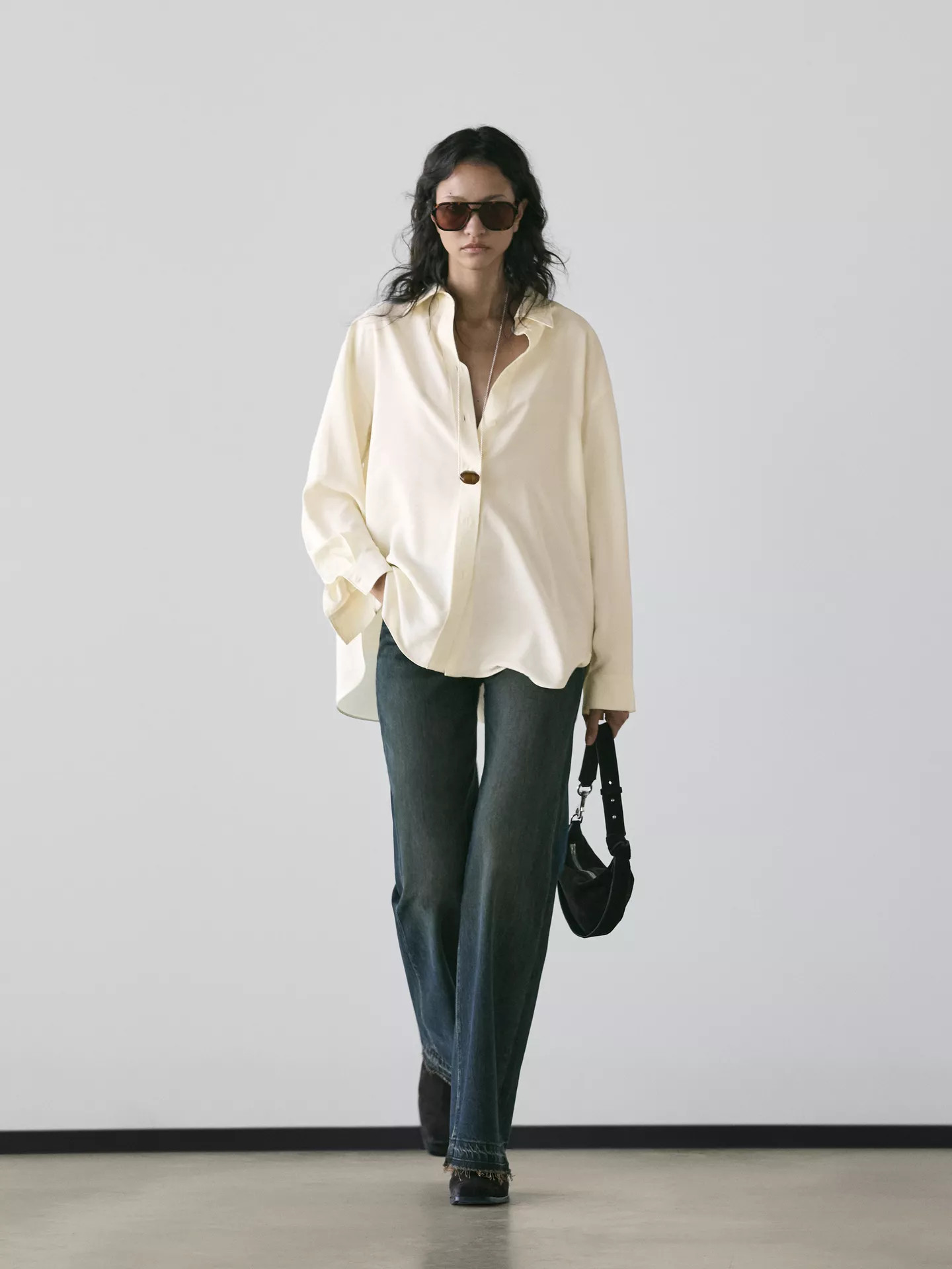 Oversize long sleeve shirt | Massimo Dutti UK