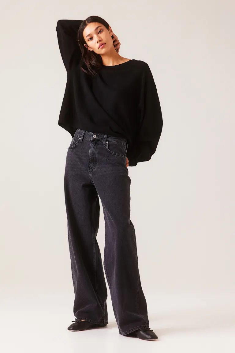 Baggy High Jeans - Black - Ladies | H&M DE | H&M (DE, AT, CH, DK, NL, NO, FI)