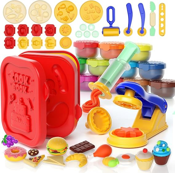 PlayDough Clay Sets for Kids Age 4-8, All in 1 Play Dough Ice Cream Set Various Plastic Molds wit... | Amazon (US)
