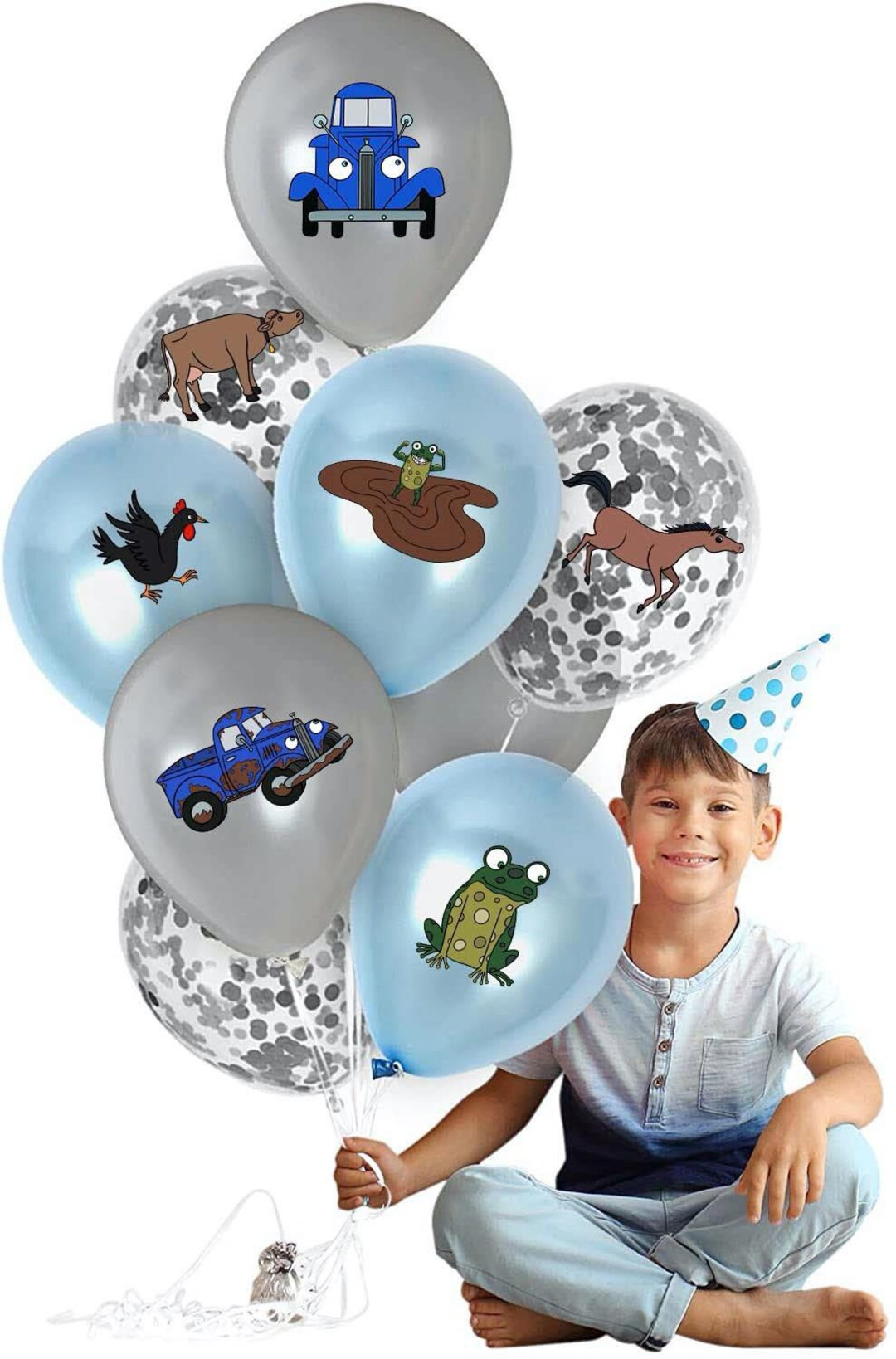 8 Pcs Little Blue Truck Balloon Stickers for Birthday Decorations for Blue Truck  Birthday Party ... | Etsy (US)