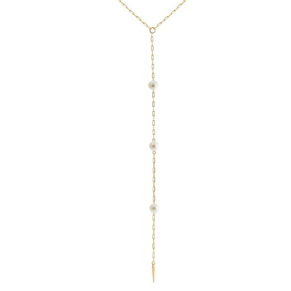 Multi Pearl Link Lariat Necklace | Adina Eden