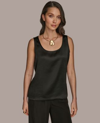 Women's Satin Scoop-Neck Tank Top | Macy's