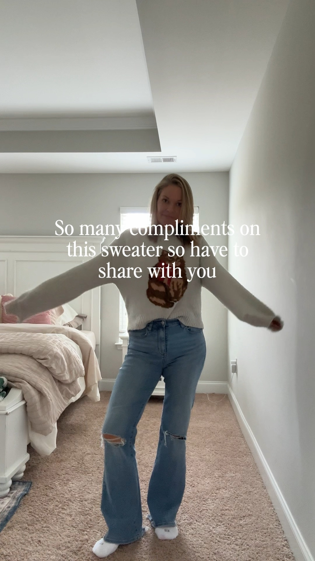 This sweater. Perfect amount of stretchy. Soft. Warm. Fashion for women all ages. American eagle sweater. A&E jeans. Sale. 

#LTKSaleAlert #LTKOver40 #LTKFindsUnder50