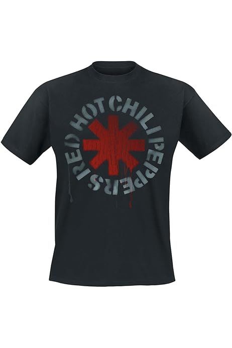 Red Hot Chili Peppers Men's Stencil Logo Black T-Shirt: Large | Amazon (UK)