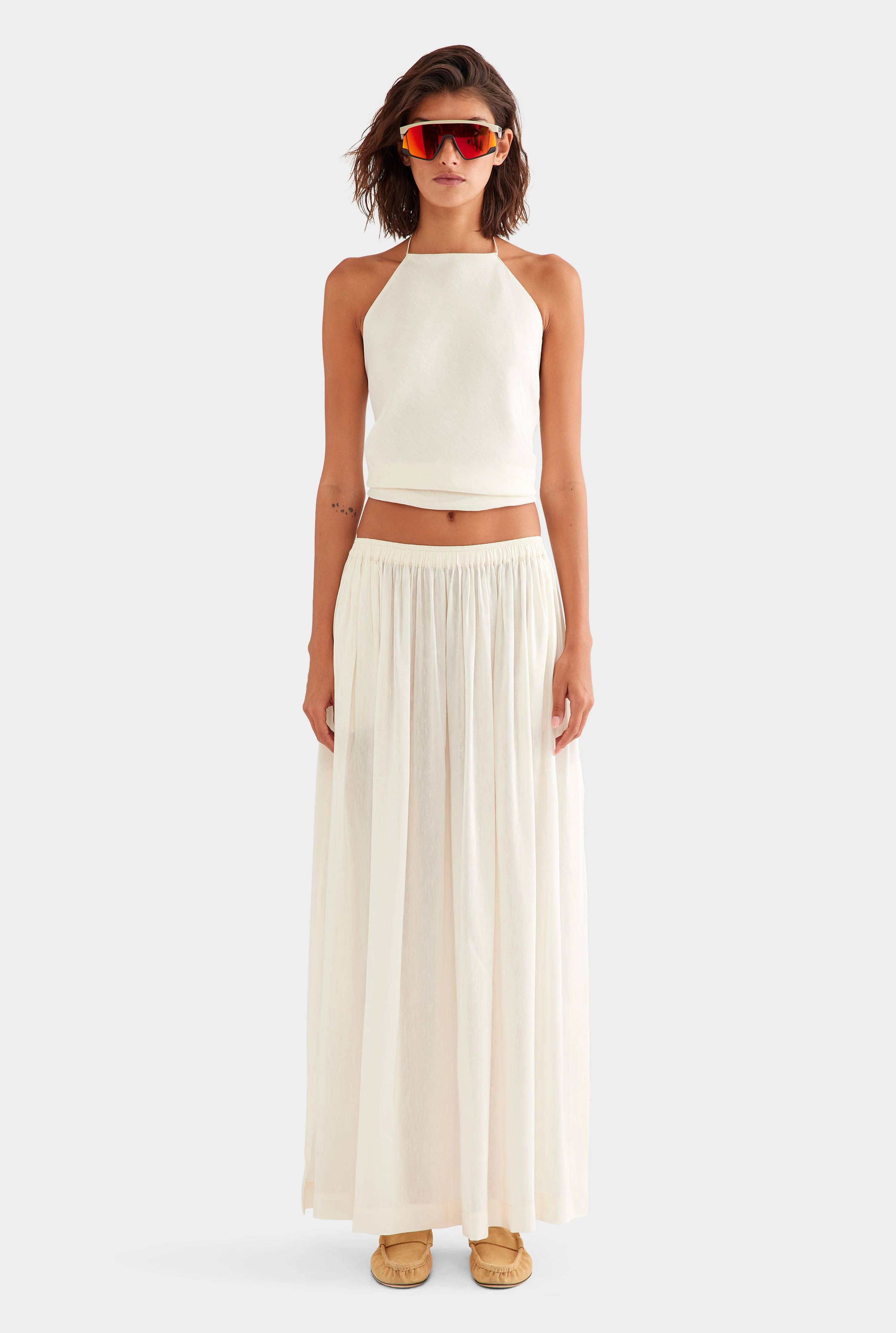 Womens Silk Linen Maxi Skirt | Venroy | Venroy AU