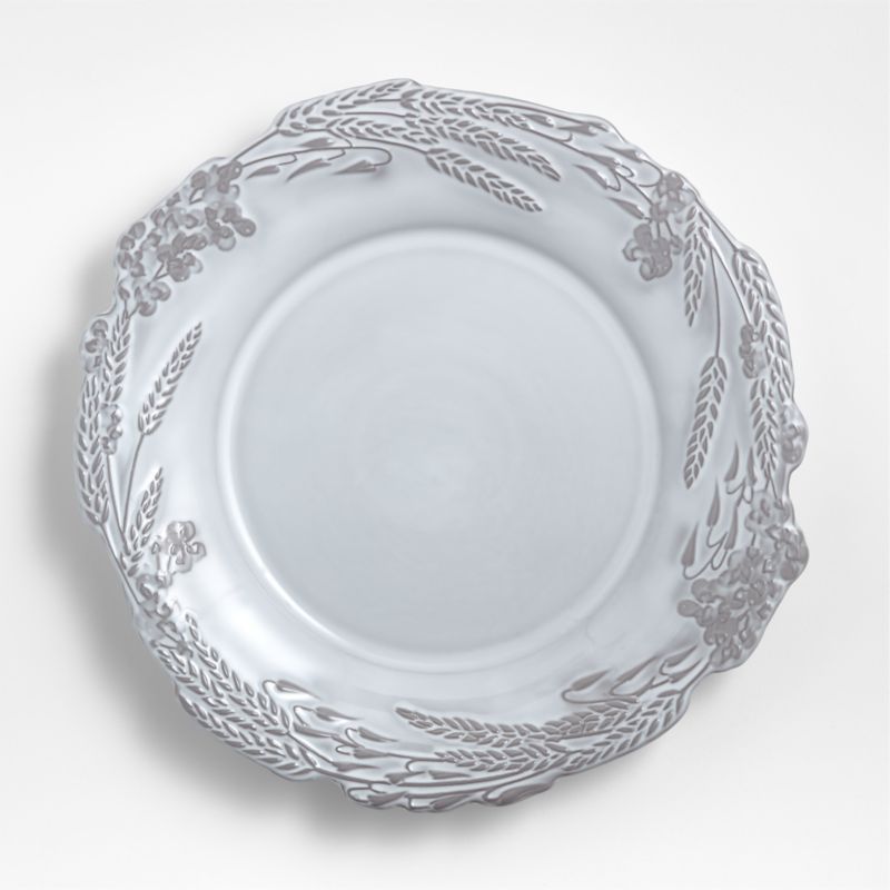 Lira Wheat Embossed Porcelain Dinner Plate | Crate and Barrel | Crate & Barrel