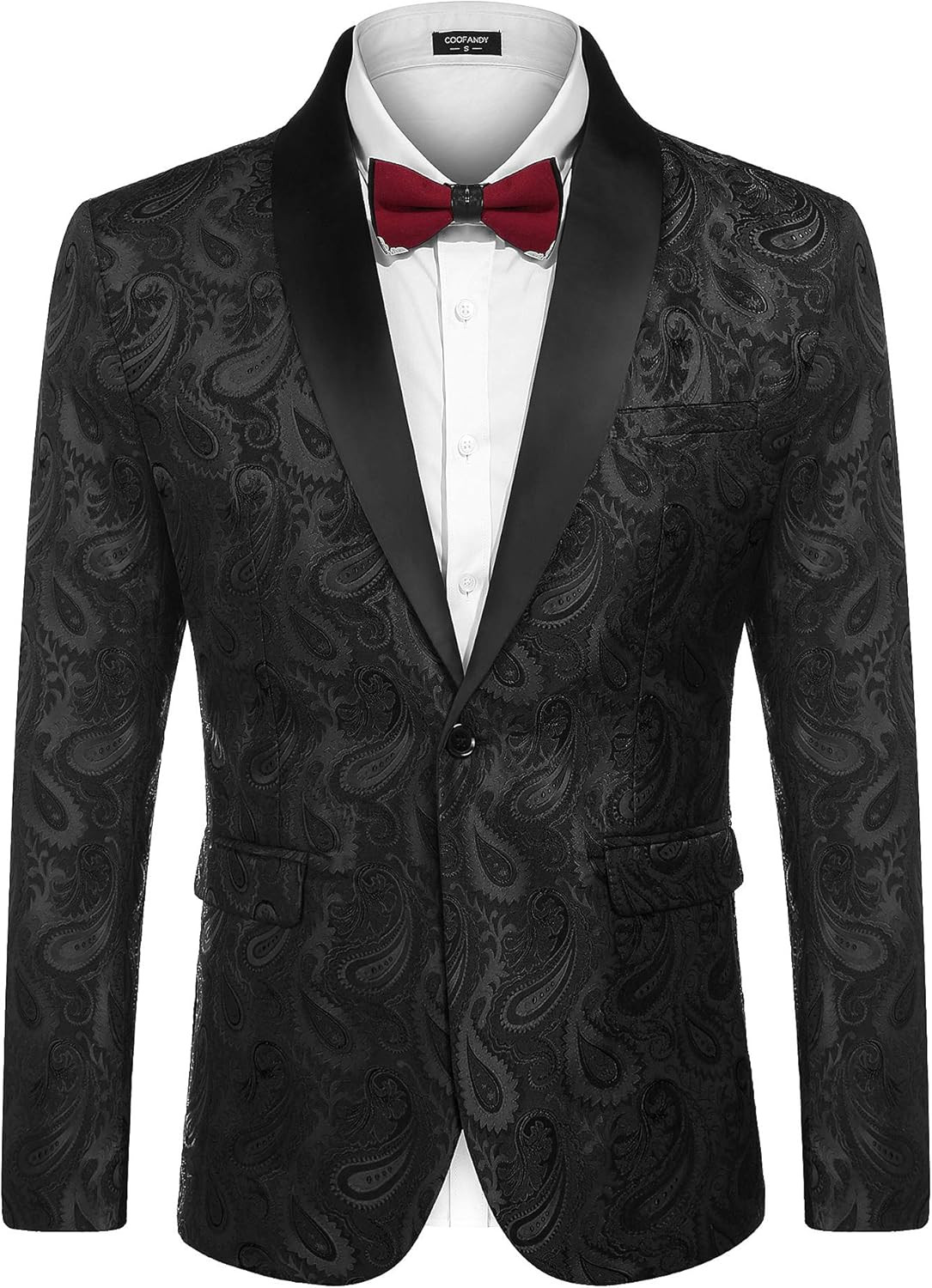 COOFANDY Mens Floral Tuxedo Jacket Paisley Shawl Lapel Suit Blazer Jacket for Dinner,Prom,Wedding | Amazon (US)