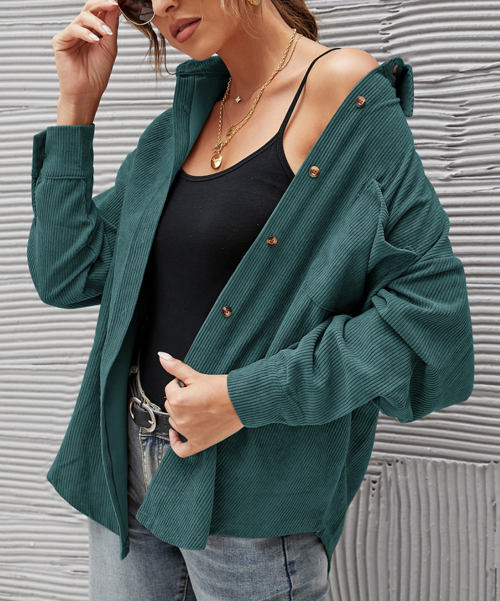 GYK Women's Button Down Shirts GREEN - Green Pocket Button-Up - Women | Zulily