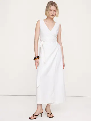 Linen Crossback Maxi Dress | Banana Republic (US)
