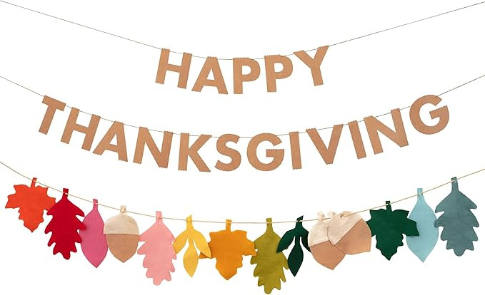 Meri Meri Felt Leaves Thanksgiving Garland (Pack of 1) | Amazon (US)