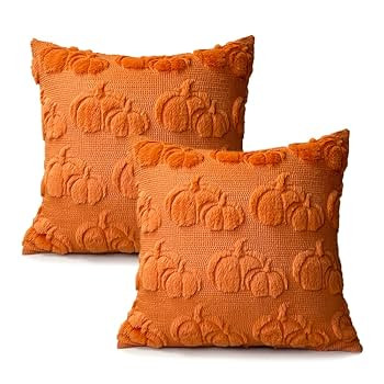 Booque Valley Pumpkin Pillow Covers Set of 2 Soft Plush Faux Fur Wool Fall Decorative Throw Pillo... | Amazon (US)