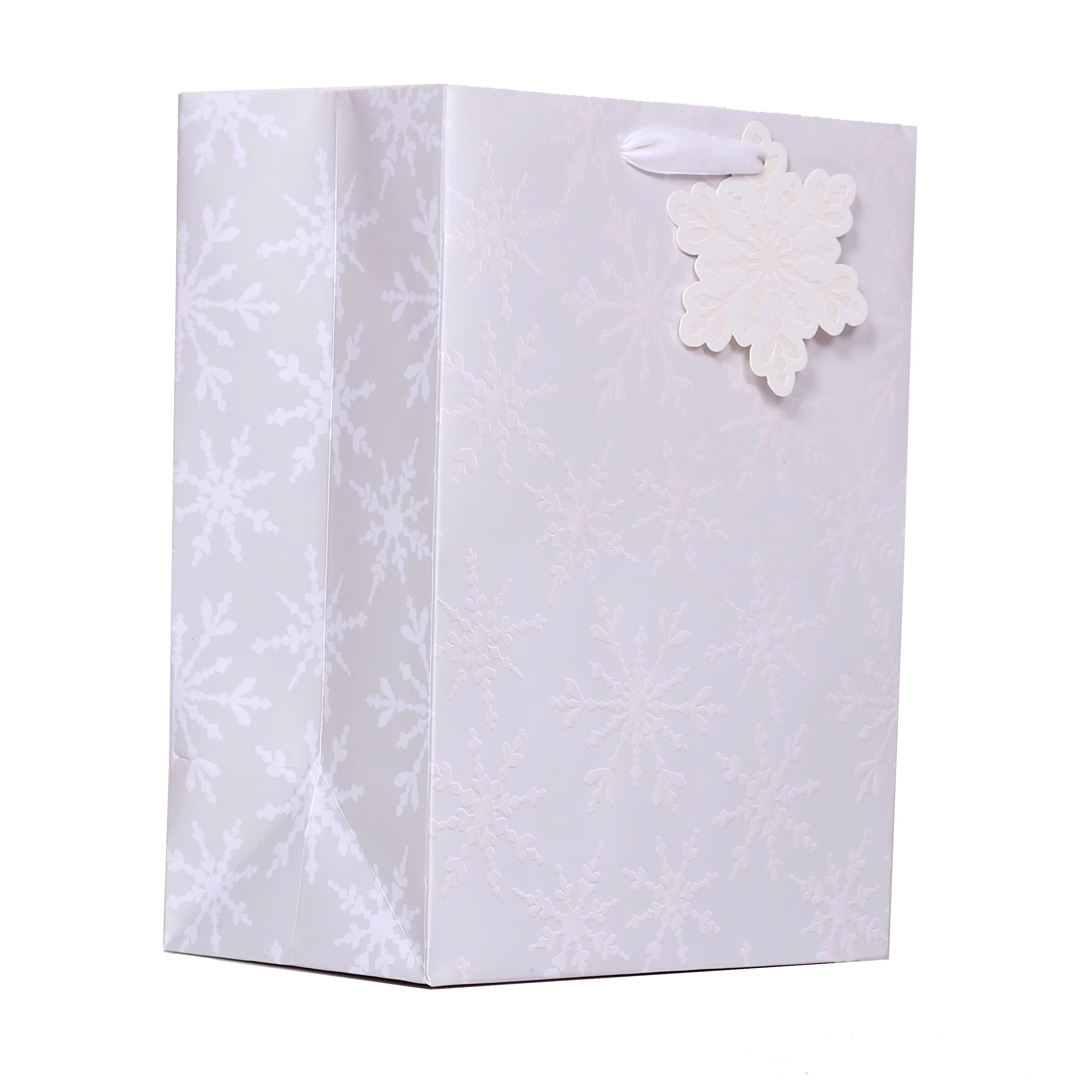 Medium Snowflake White Christmas Gift Bag (7.5" x 9.875") by My Texas House | Walmart (US)