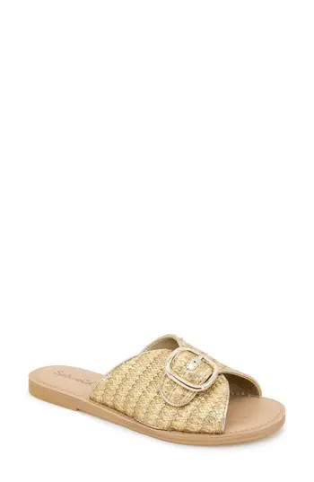 Splendid Sandy Raffia Slide Sandal in Light Gold at Nordstrom Rack, Size 9 | Nordstrom Rack