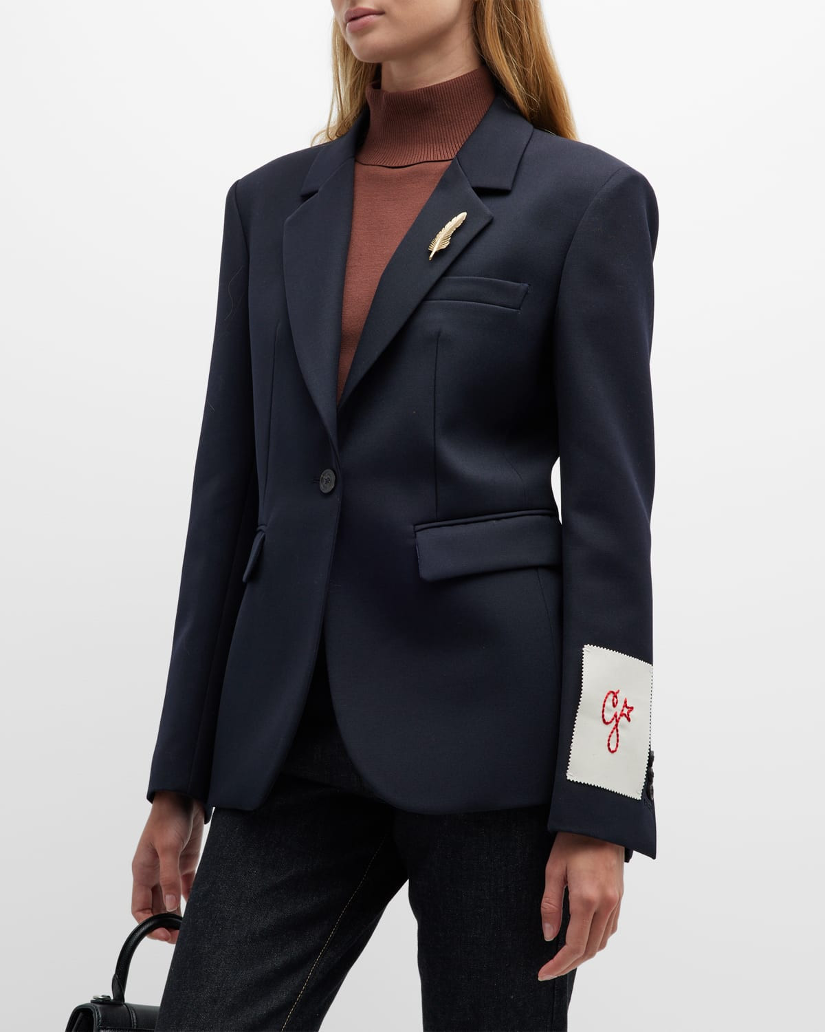 Golden Single-Breasted Blazer | Neiman Marcus