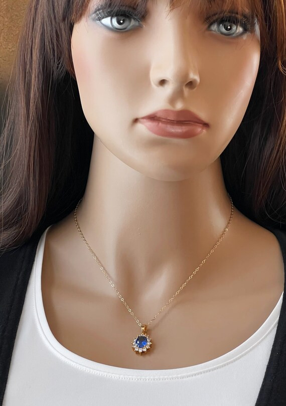 Kate Inspired Sapphire Gold Necklace 14k Gold Filled | Etsy | Etsy (US)