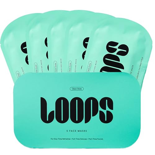 LOOPS CLEAN SLATE - Detoxifying Hydrogel Face Mask - Detoxify, Cleanse & Soothe - Deeply Purifying and Super Hydrating - Minimizes the Look of Pores - 5 pc | Amazon (US)