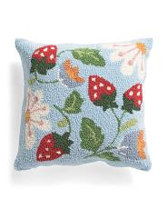 16x16 Strawberry Garden Hooked Pillow | TJ Maxx