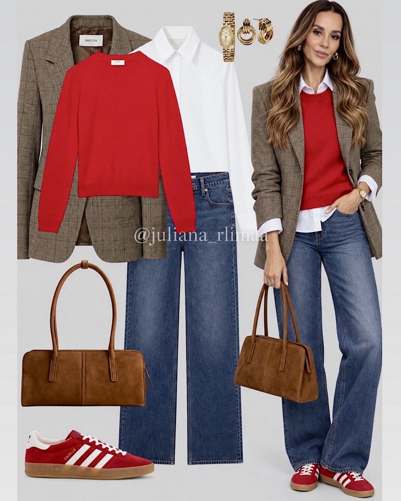 Two fall color combos I can’t stop wearing ❤️🍷 Red + brown or burgundy + blue—both make simple basics feel instantly more polished. These are the kind of pieces you’ll mix, match and wear on repeat all season. Everything is linked! 🤎

fall outfits 2026, burgundy fall outfit, red sweater outfit, brown blazer outfit, burgundy and blue outfit, fall color combinations, women’s fall fashion, elevated casual outfits, wide leg jeans outfit, fall layering ideas, capsule wardrobe, chic outfits over 40, fall wardrobe essentials

#LTKootd #LTKgrwm #LTKOver40