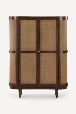 Canggu Acacia Cane Curved Cabinet | Anthropologie (US)
