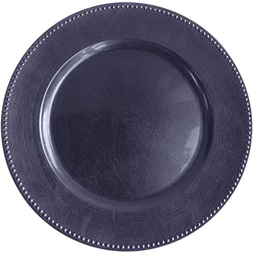 Tiger Chef Round Chargers for Dinner Plates - Charger Plates Navy Blue Beaded - 13-inch Wedding Charger Plates (96 Pack) | Amazon (US)
