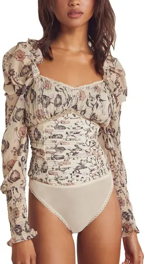 Brunch Date Floral Print Long Sleeve Bodysuit | Nordstrom