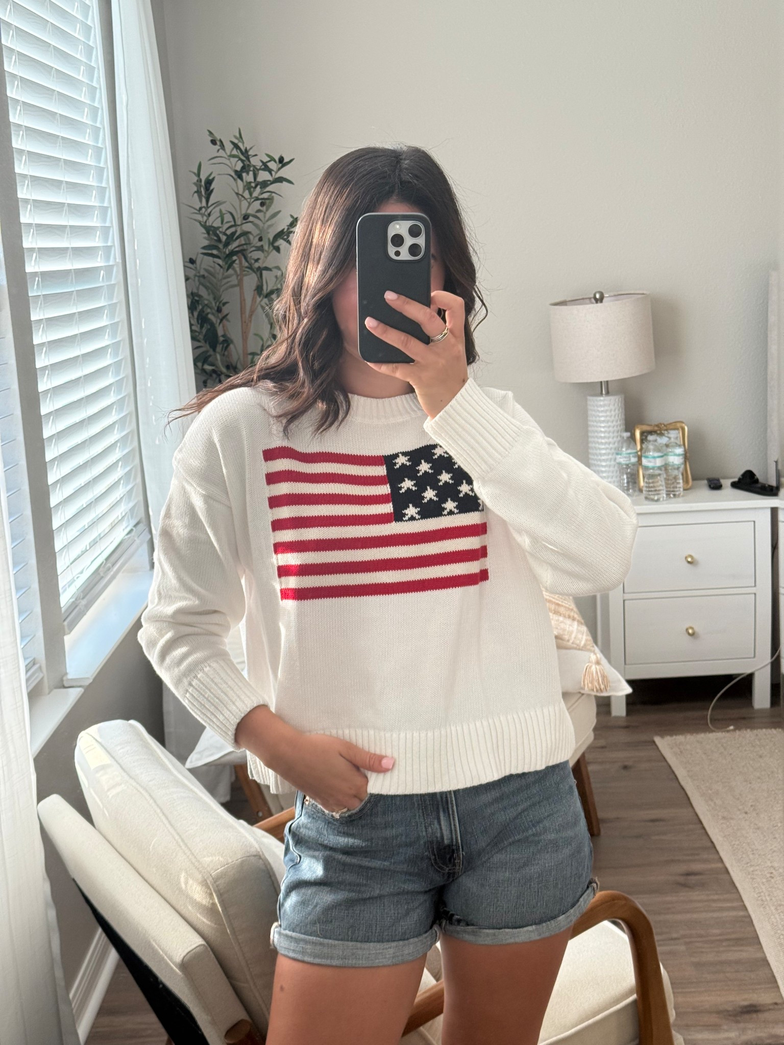 Sized up in sweater for a bit of an oversized (S) 

Memorial Day Fourth of July look 

#LTKSeasonal #LTKSummerEdit #LTKFindsUnder50