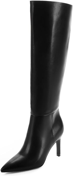 Easyfox Knee High Boots Women Pointed Toe Tall Boots 3 In Stiletto High Heel Long Boots Side Zipp... | Amazon (US)