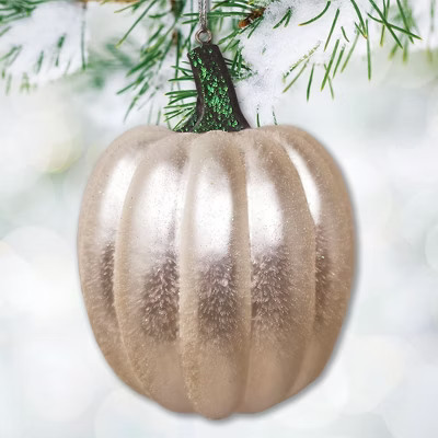 White Pumpkin Glass Christmas Ornament| OrnamentallyYou | Target