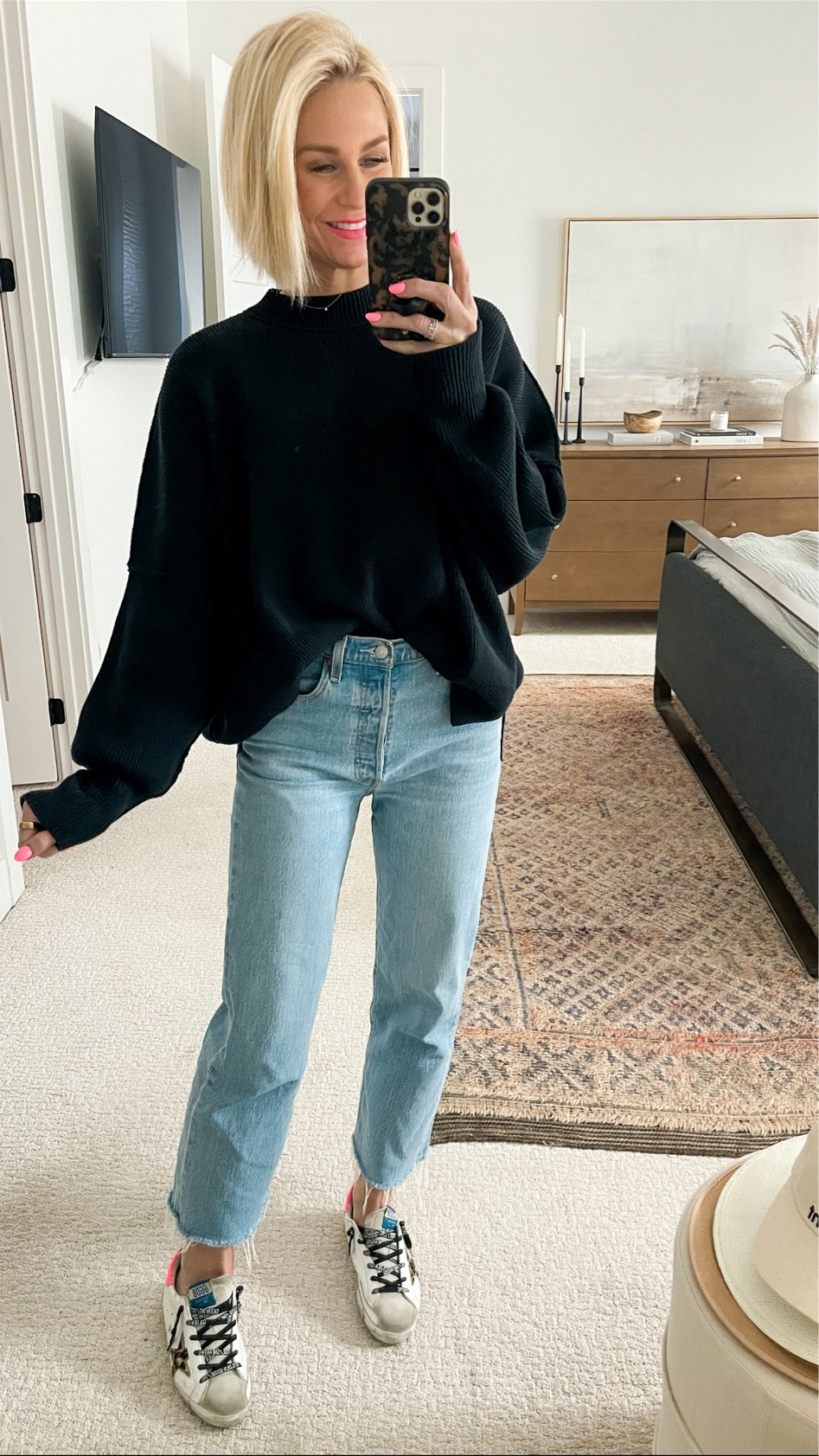 Oversized sweater, Levi’s jeans & sneaks. 
New colors and a crop style in this sweater. Size down!
I cut the hem on my pair for a shorter, raw hem & length 

#LTKstyletip #LTKunder100 #LTKSeasonal