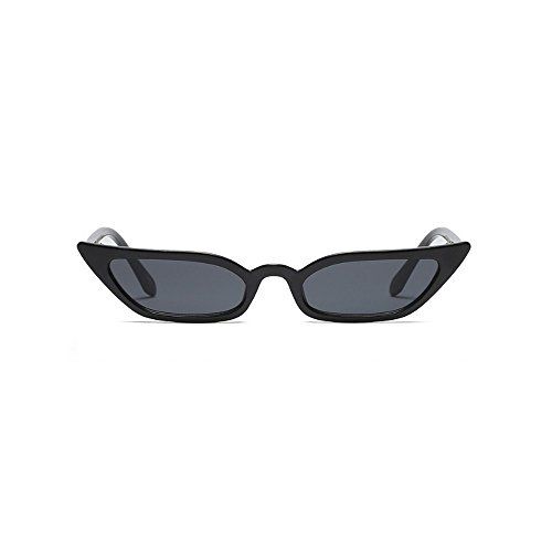 MINCL/Sexy Women Small Frame Chic Vintage Designer Lady Cat Eye Sunglasses (light black-black) | Amazon (US)
