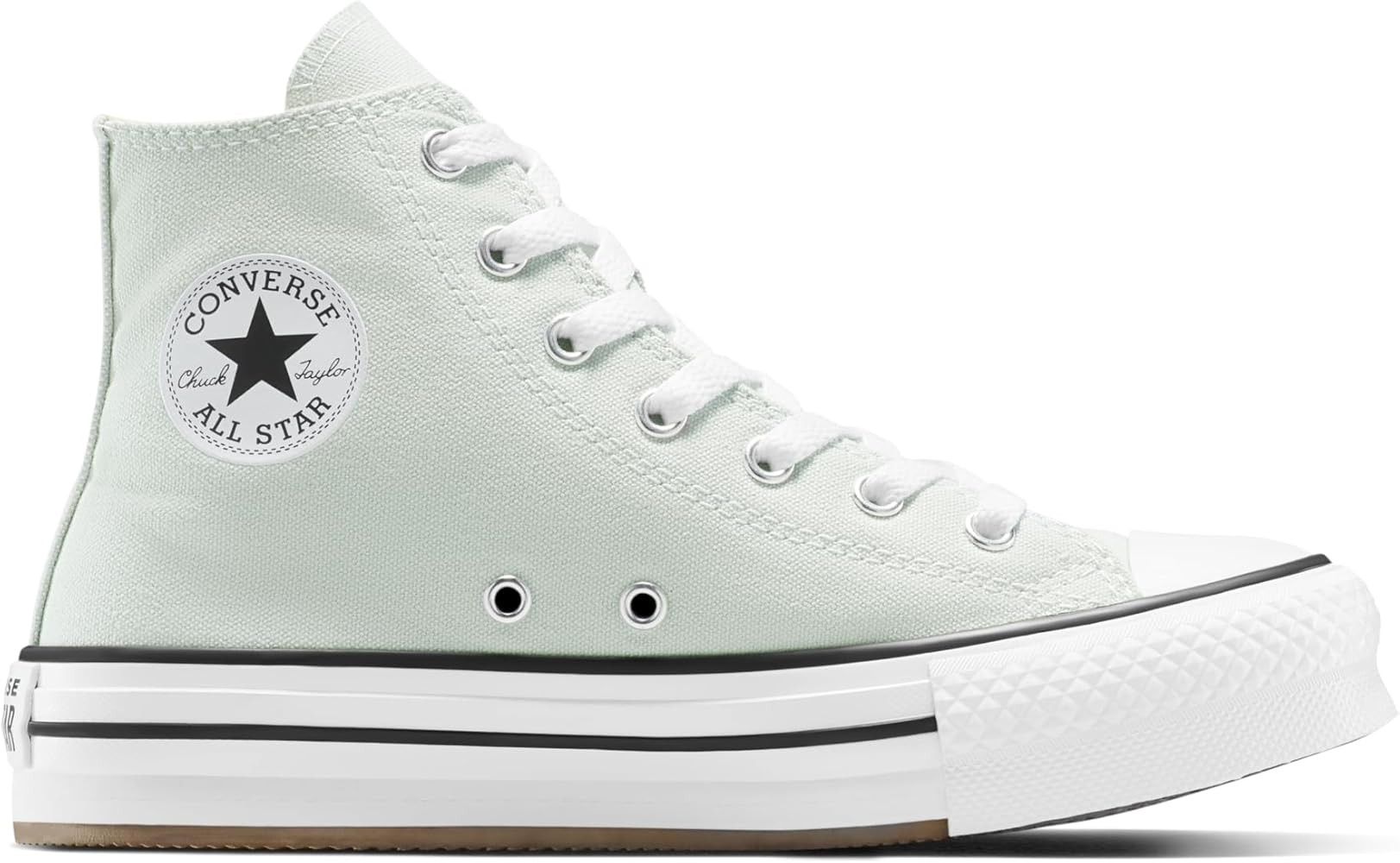 Amazon.com | Converse Girls' Chuck Taylor All Star EVA Lift High Top, White/Garnet/Navy, 13 Littl... | Amazon (US)