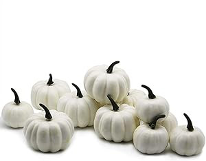 Yofit 12 pcs Artificial Pumpkin Decoration, Fake Christmas Mini Pumpkins, Lifelike Simulation Foa... | Amazon (US)