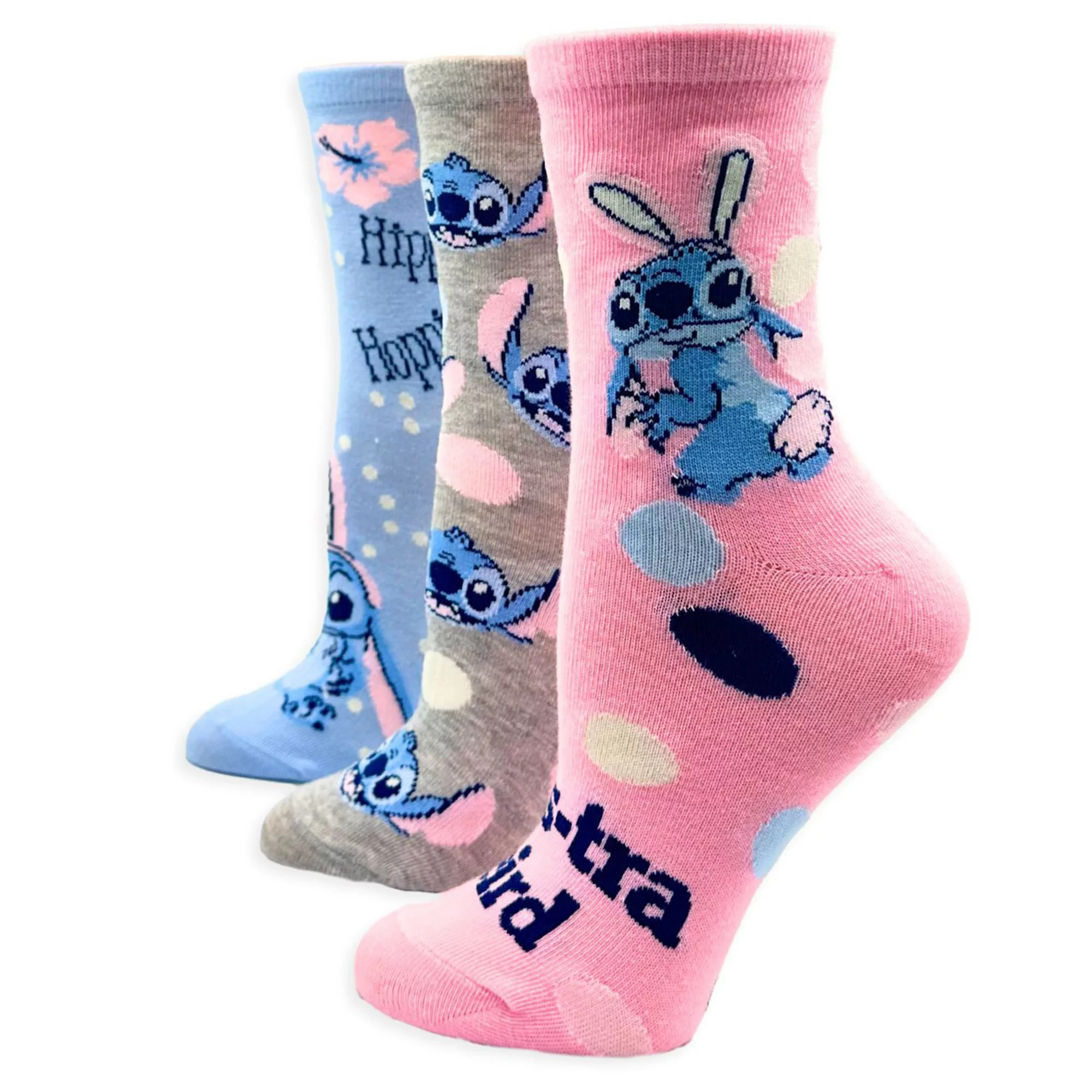Disney Women's Stitch 3-Pair Easter Crew Sock Set | Kohl's